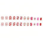 Press-On Nails Valentine Heart Designs Set of 24