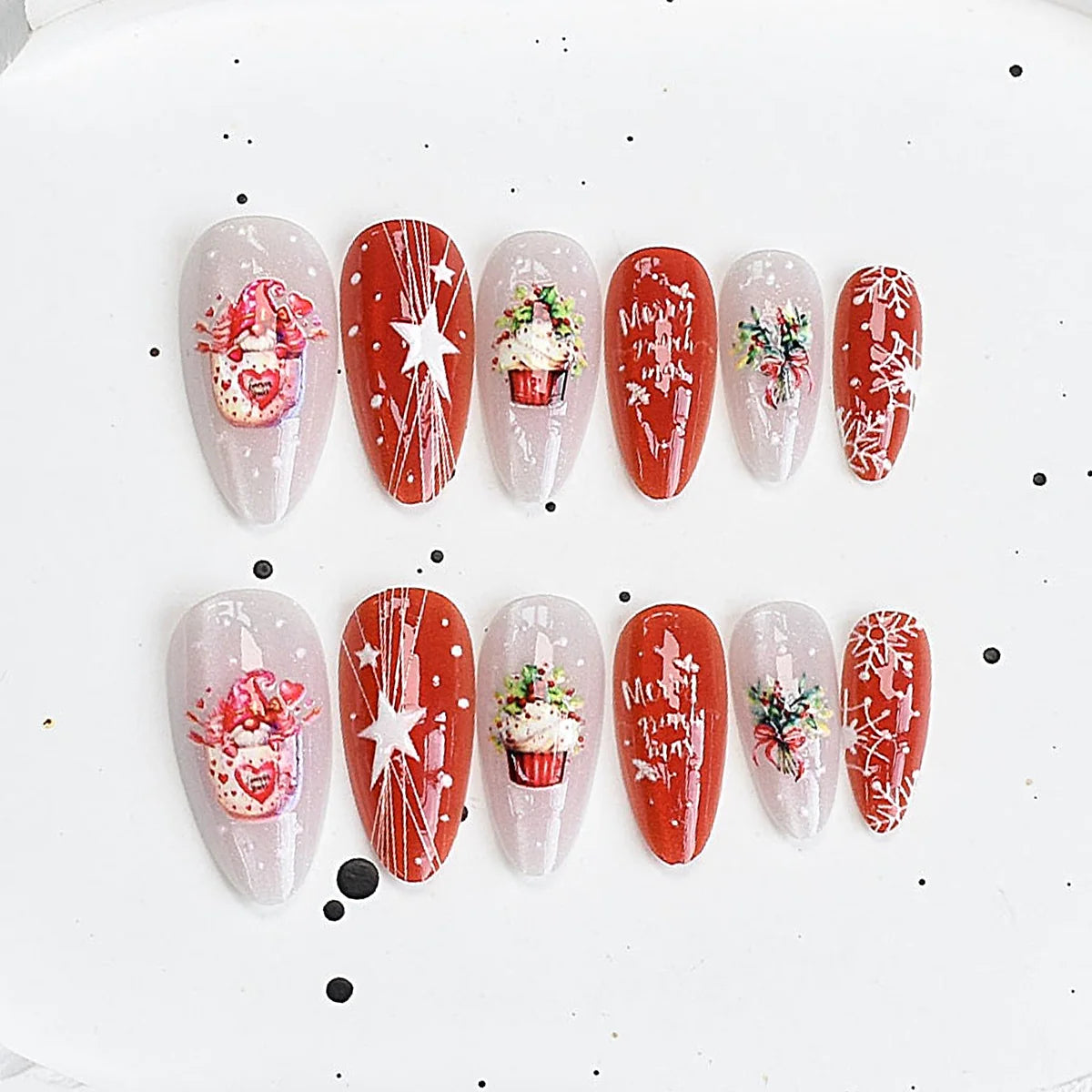 Press-On Nails Vibrant Designs 24 Pack