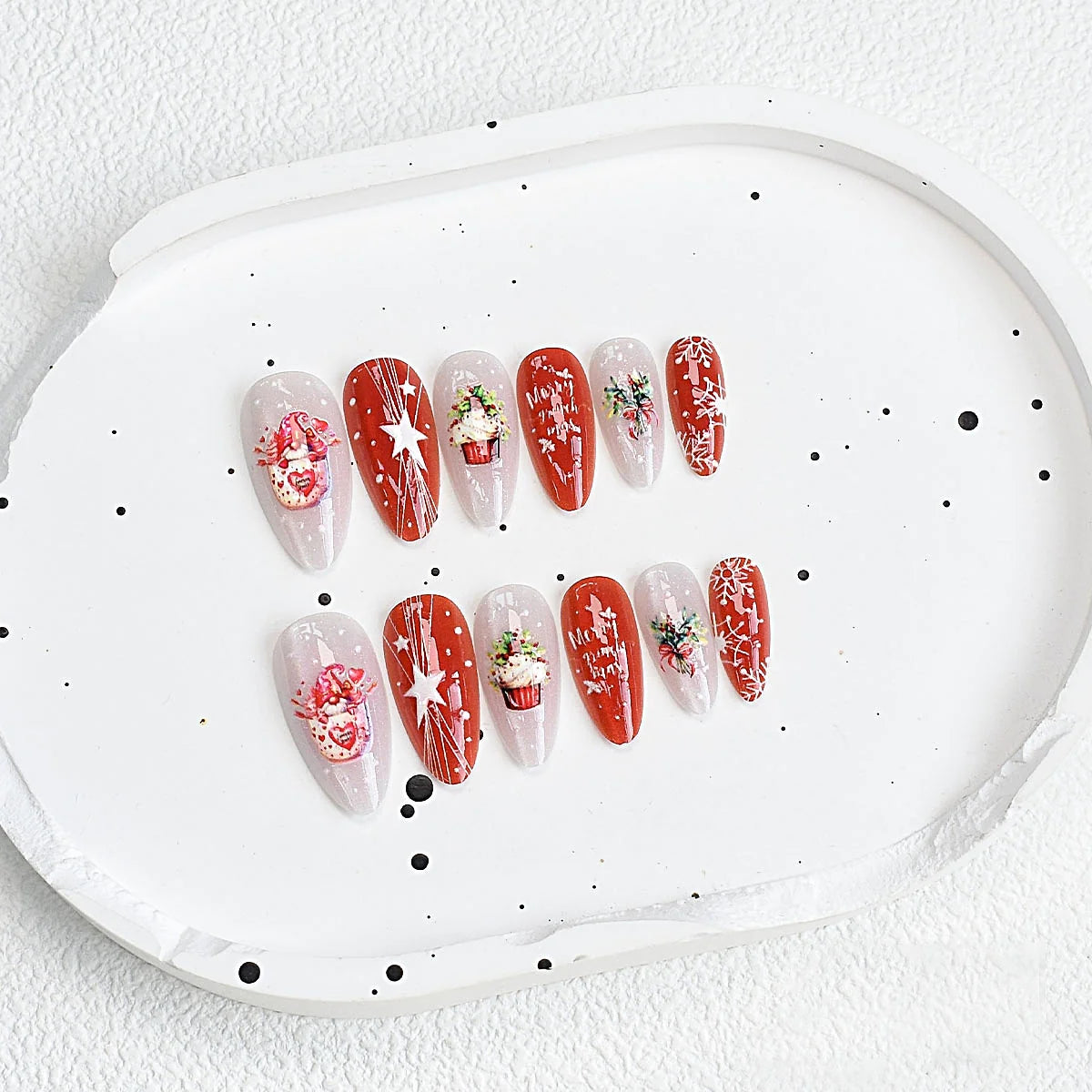 Press-On Nails Vibrant Designs 24 Pack