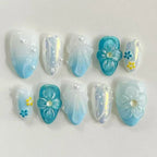 Press-On Nails Vibrant Floral Salon-Quality Multiple Sizes