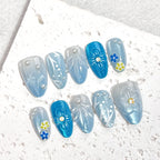 Press-On Nails Vibrant Floral Salon-Quality Multiple Sizes