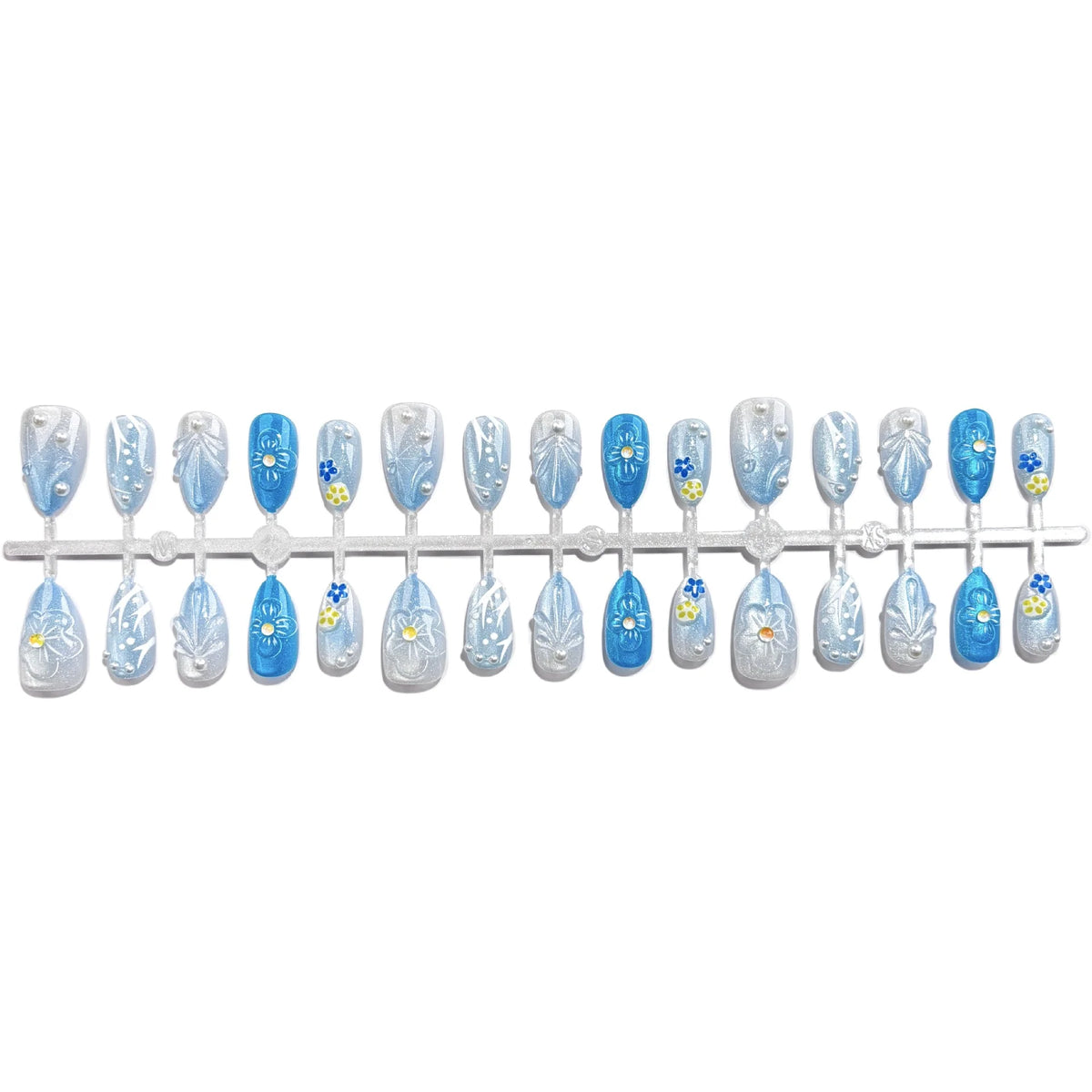 Press-On Nails Vibrant Floral Salon-Quality Multiple Sizes