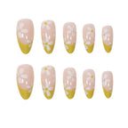 Press-On Nails White Daisy Peel-And-Stick Reusable