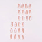 Press-On Nails White Floral Peel & Stick Glossy