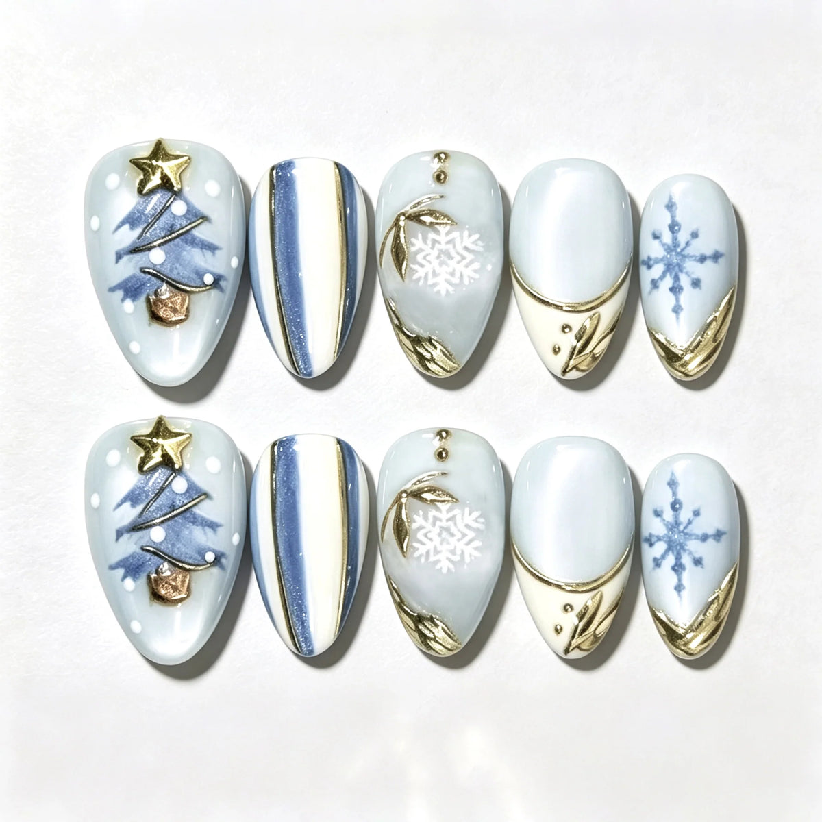 Press-On Nails Winter Designs Easy Application & Comfortable Fit