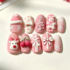 Press-On Nails Winter Designs Pre-Glued & Multiple Sizes