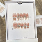 Press-On Nails Zircon & Butterfly Reusable Lightweight