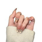 Press-On Nails Zircon & Butterfly Reusable Lightweight