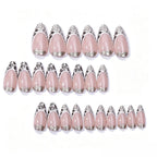Press-On Stiletto Nail Set Glitter & Pattern Easy Application
