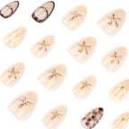 Press-On Stiletto Nails Acrylic Floral & Glitter