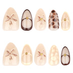 Press-On Stiletto Nails Acrylic Floral & Glitter