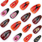 Press-On Stiletto Nails Artistic Rhinestone & Glitter