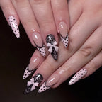 Press-On Stiletto Nails Floral & Glitter Easy Application