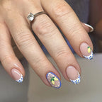 Press-On Stiletto Nails Floral & Glitter Easy Application