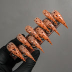 Press-On Stiletto Nails Leopard Print Reusable