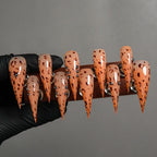 Press-On Stiletto Nails Leopard Print Reusable