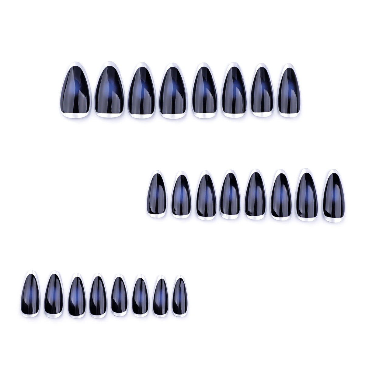 Press-On Stiletto Nails Metallic Glitter & Long-Lasting
