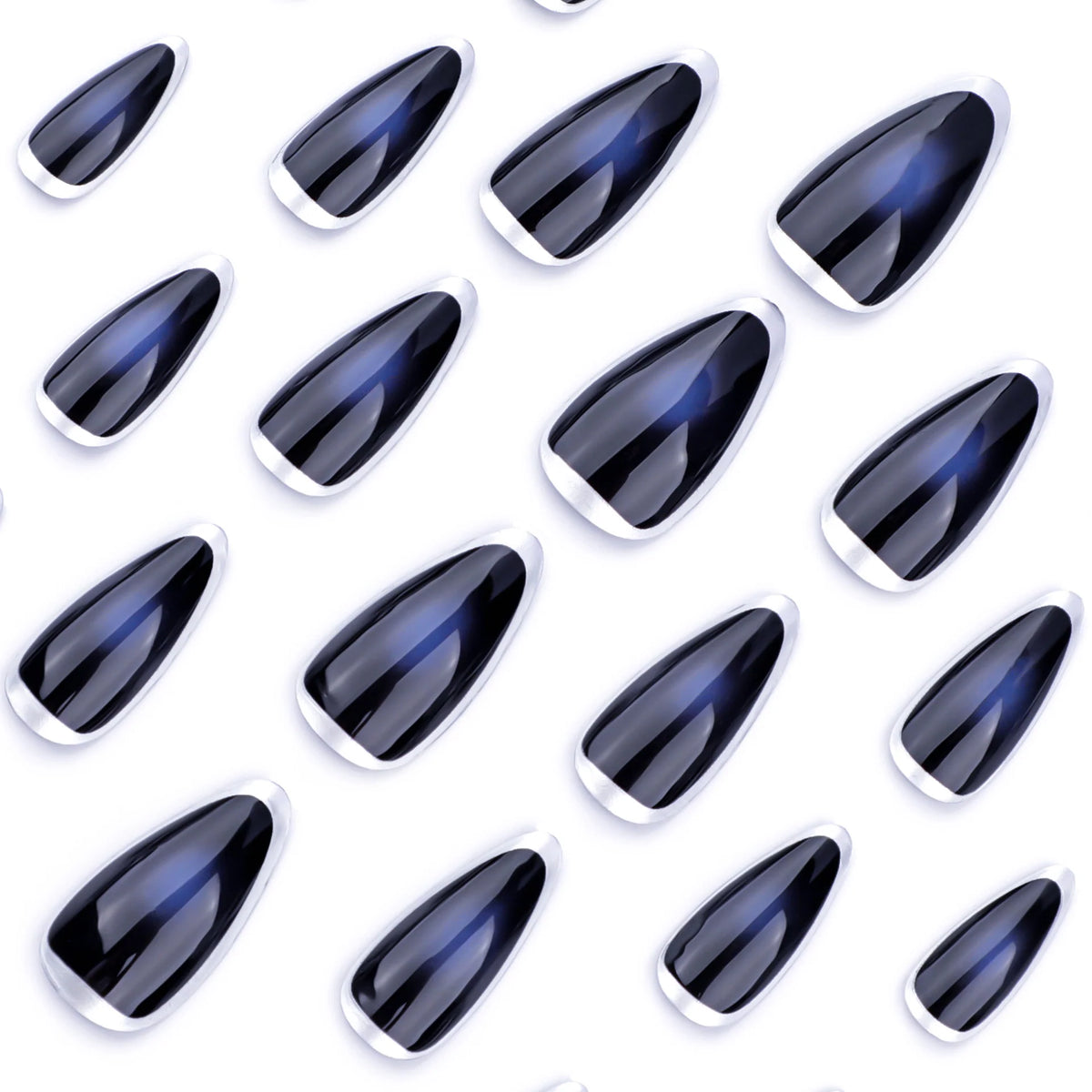Press-On Stiletto Nails Metallic Glitter & Long-Lasting
