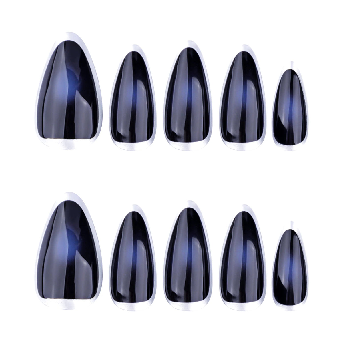 Press-On Stiletto Nails Metallic Glitter & Long-Lasting