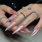 Press-On Stiletto Nails Shimmering Glitter Long-Lasting & Easy Application
