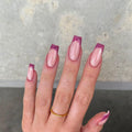 Press-On Stiletto Nails Sparkling Gradient Tips & Adhesive Backing