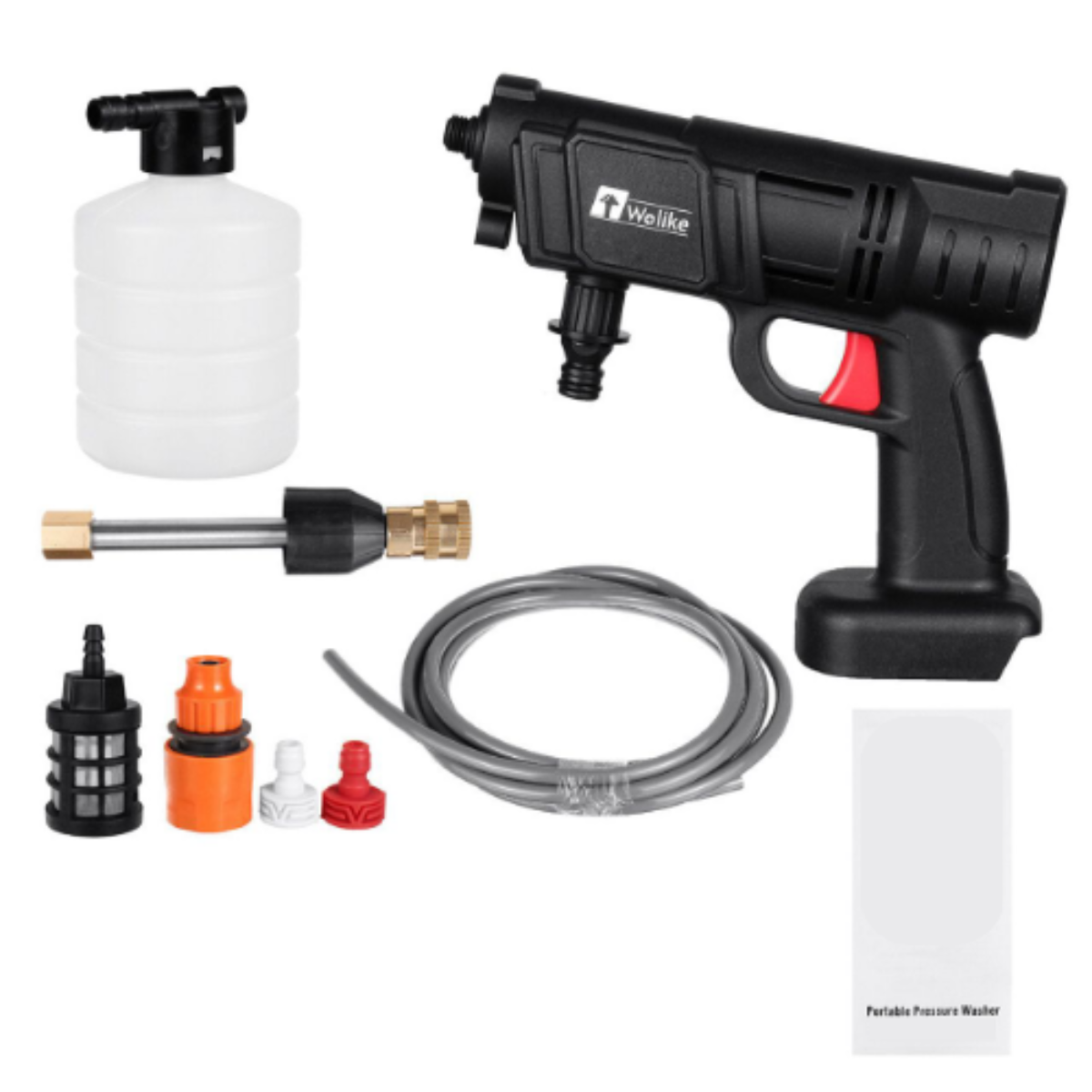 Pressure Washer Cordless 12000mAh Adjustable Pressure Multi Nozzle