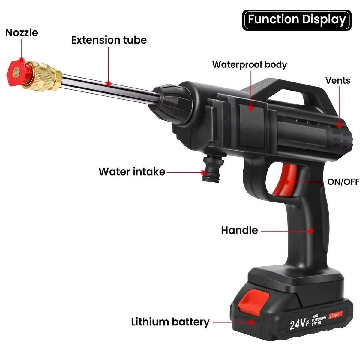 Pressure Washer Cordless 30 Bar Portable