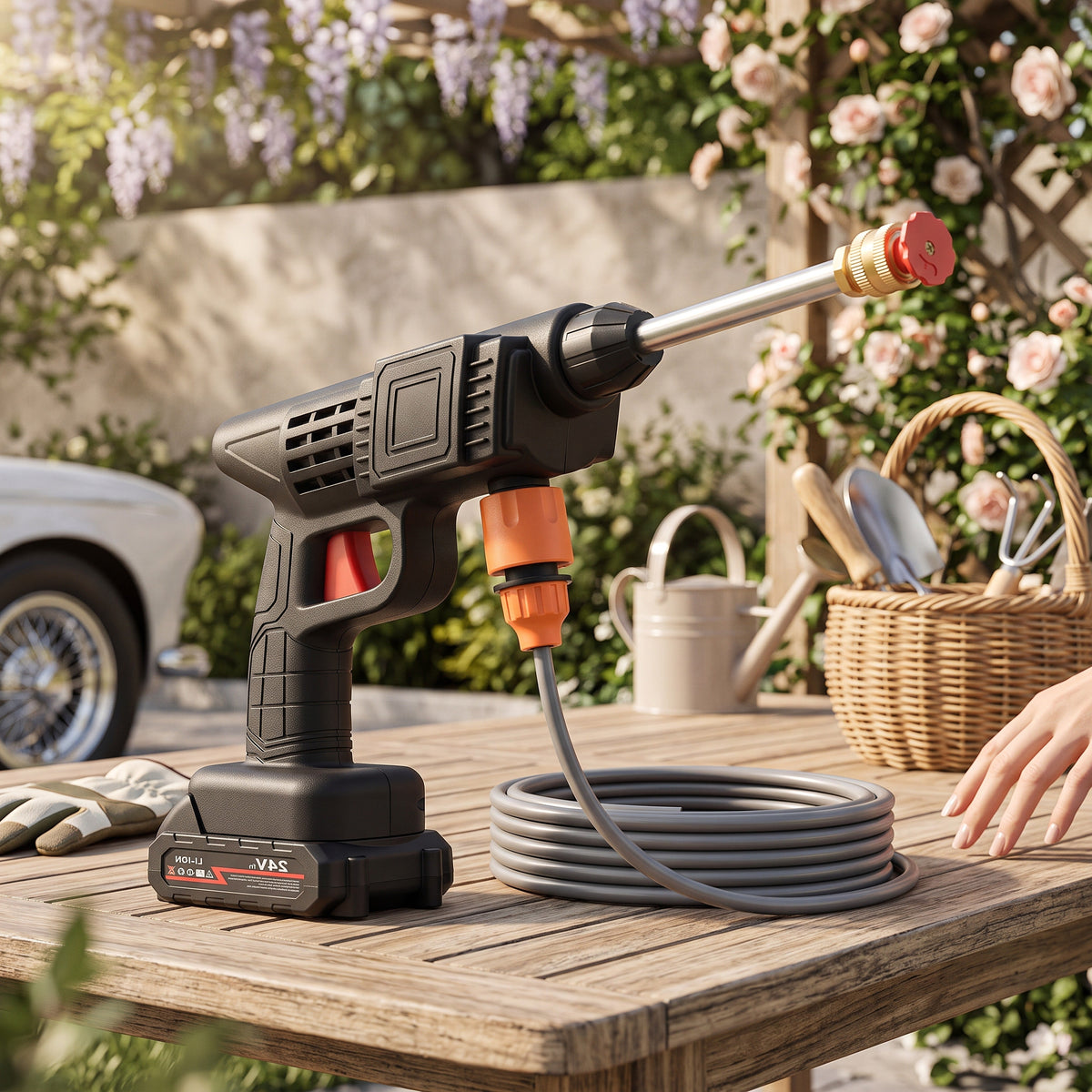 Pressure Washer Cordless 380 PSI Self-Priming