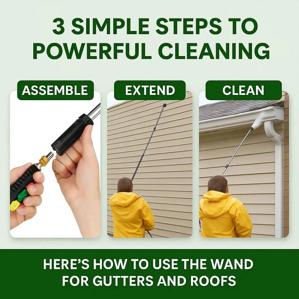 Pressure Washer Extension Kit Stainless Steel 24-Foot Reach