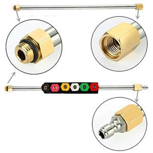Pressure Washer Wand Telescoping 4000 PSI Brass & Stainless