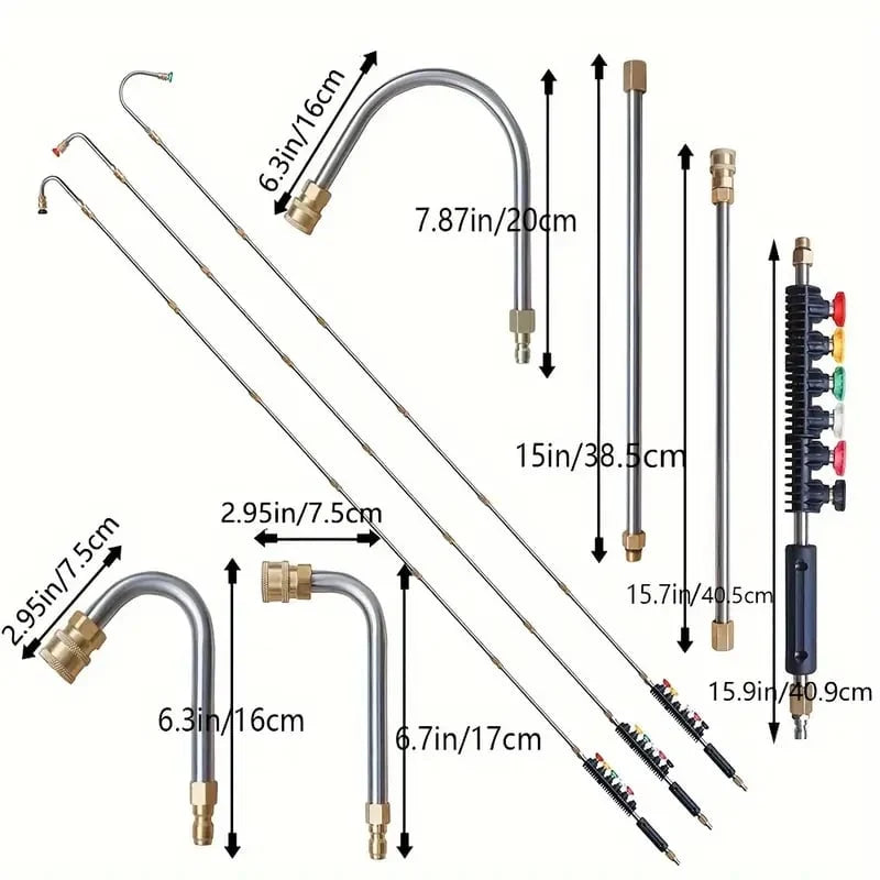 Pressure Washer Wand Telescoping 4000 PSI Brass & Stainless