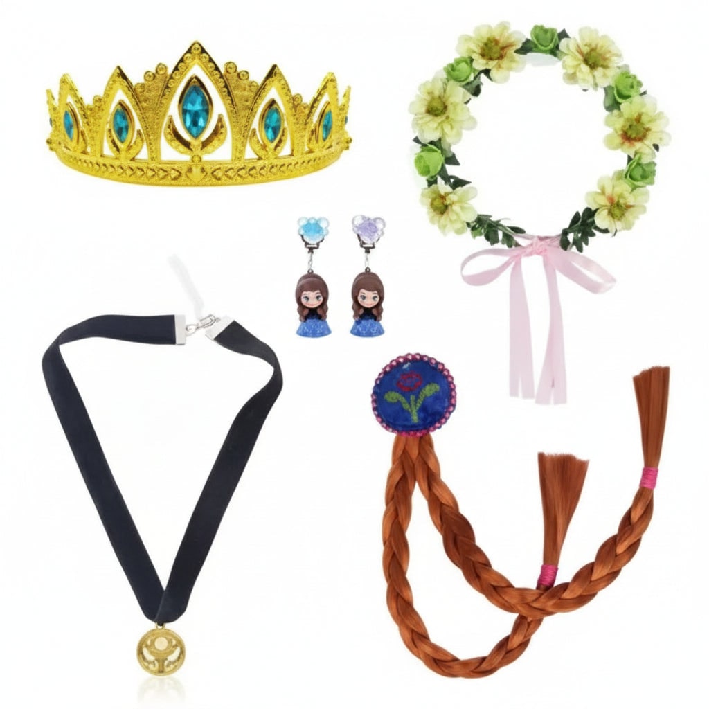 Princess Costume Puff Sleeves Matching Accessories Lightweight