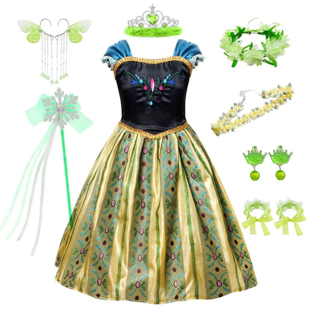 Princess Costume Puff Sleeves Matching Accessories Lightweight