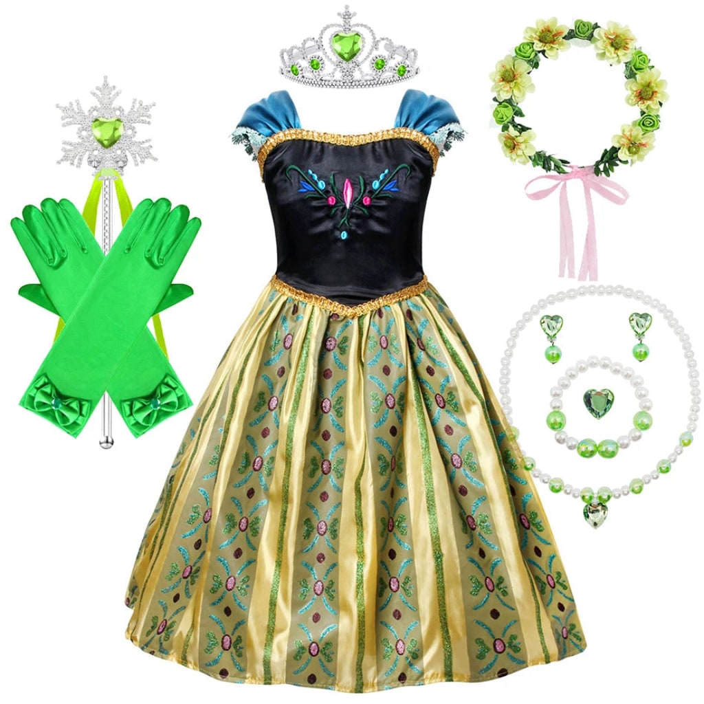 Princess Costume Puff Sleeves Matching Accessories Lightweight