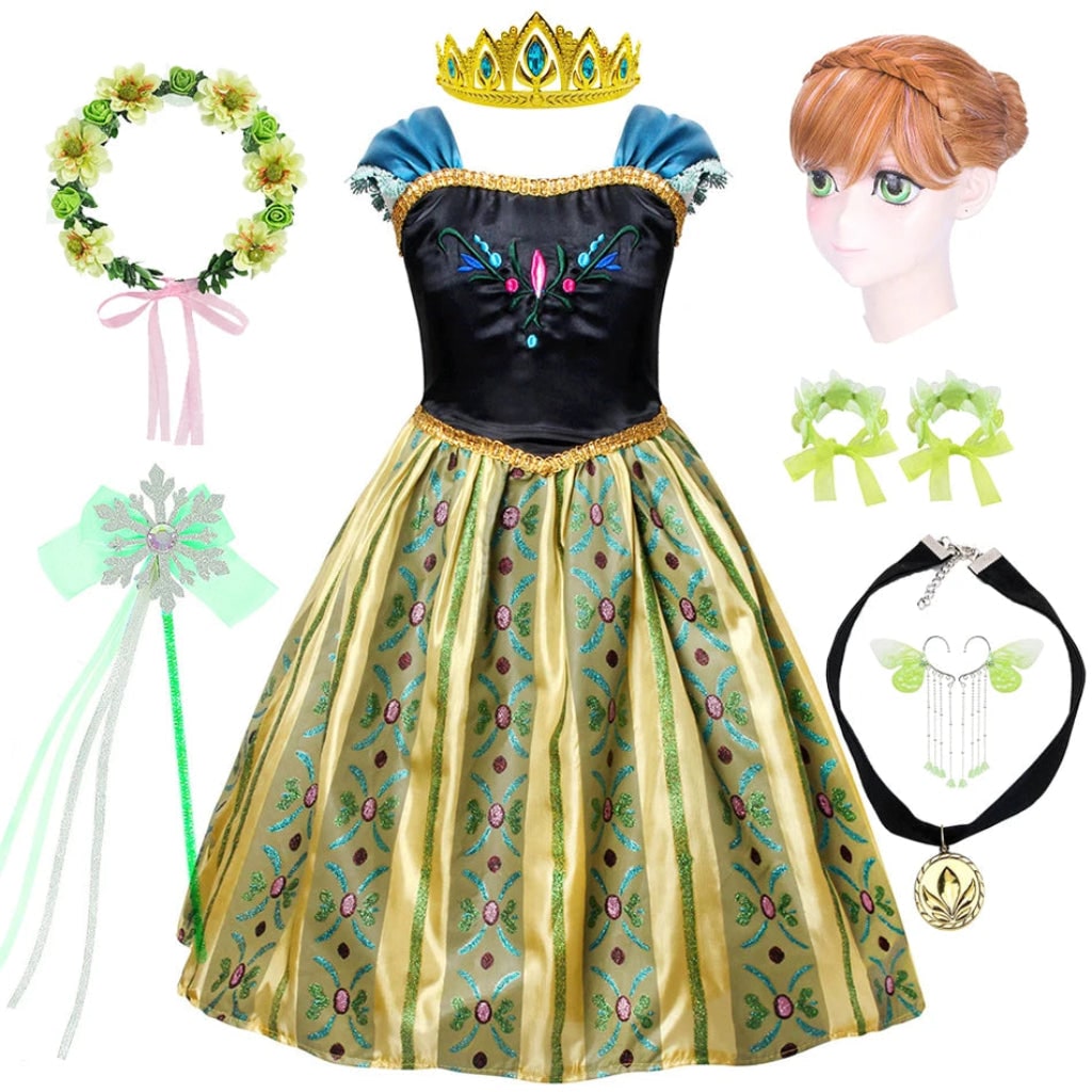 Princess Costume Puff Sleeves Matching Accessories Lightweight