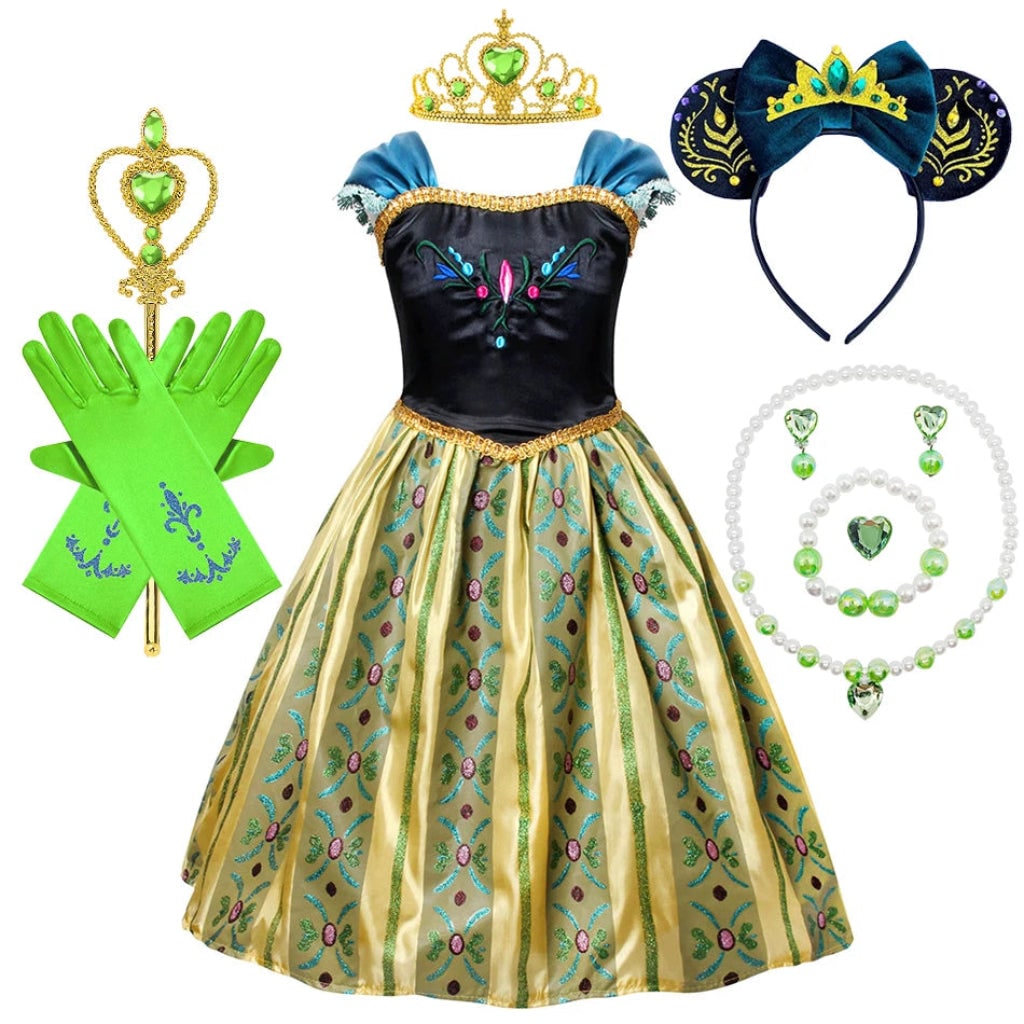 Princess Costume Puff Sleeves Matching Accessories Lightweight