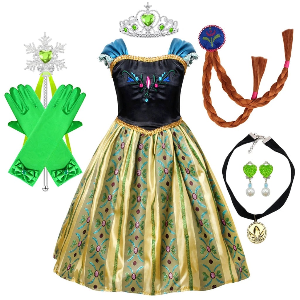 Princess Costume Puff Sleeves Matching Accessories Lightweight