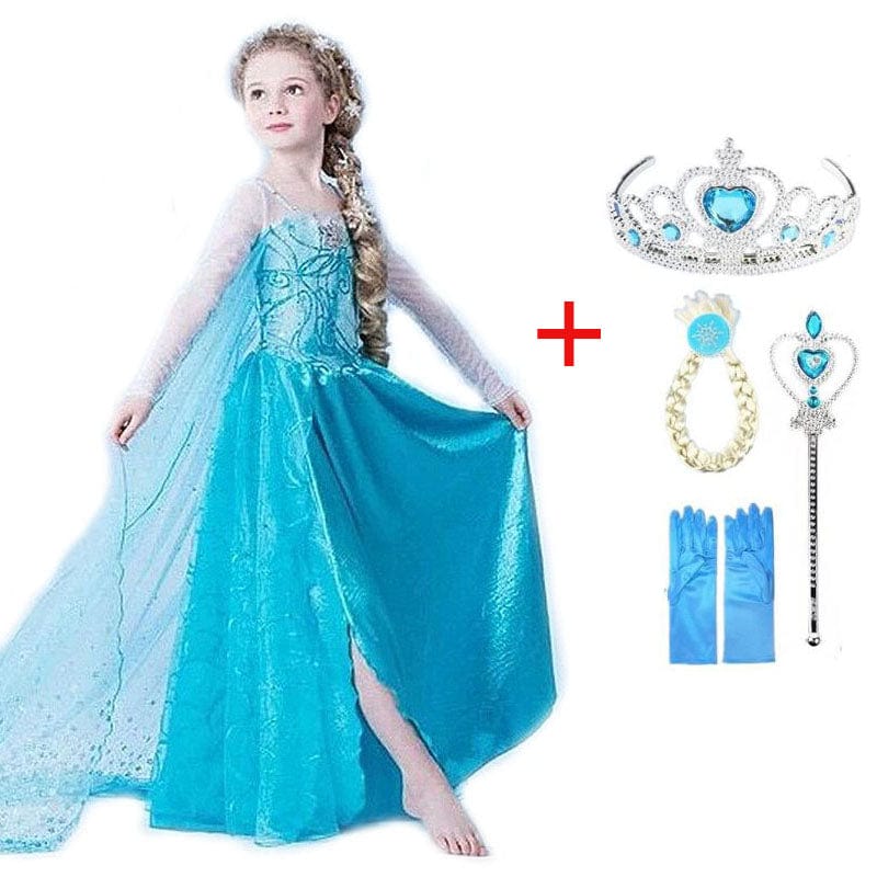 Princess Costume Set Blue Sparkle Tiara & Wand