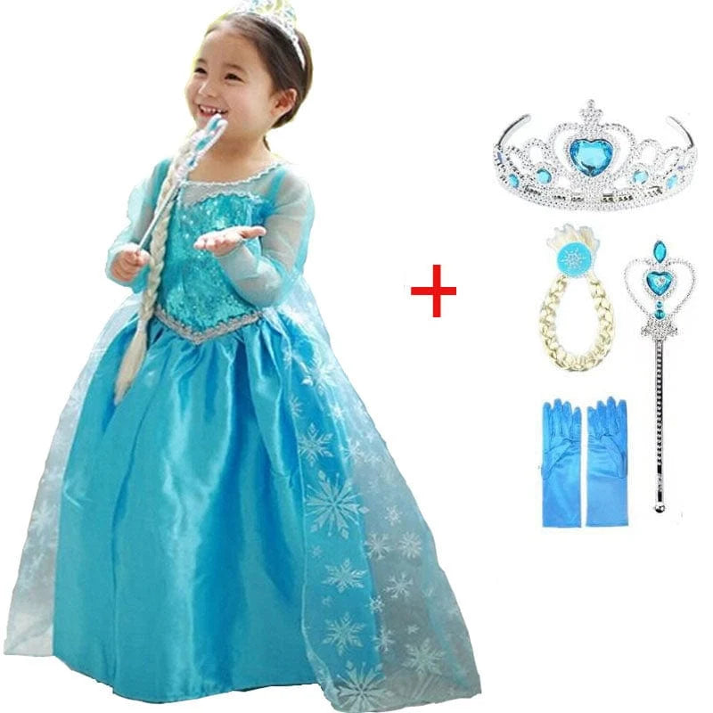 Princess Costume Set Blue Sparkle Tiara & Wand