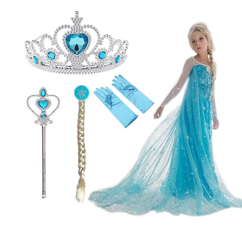 Princess Costume Set Blue Sparkle Tiara & Wand