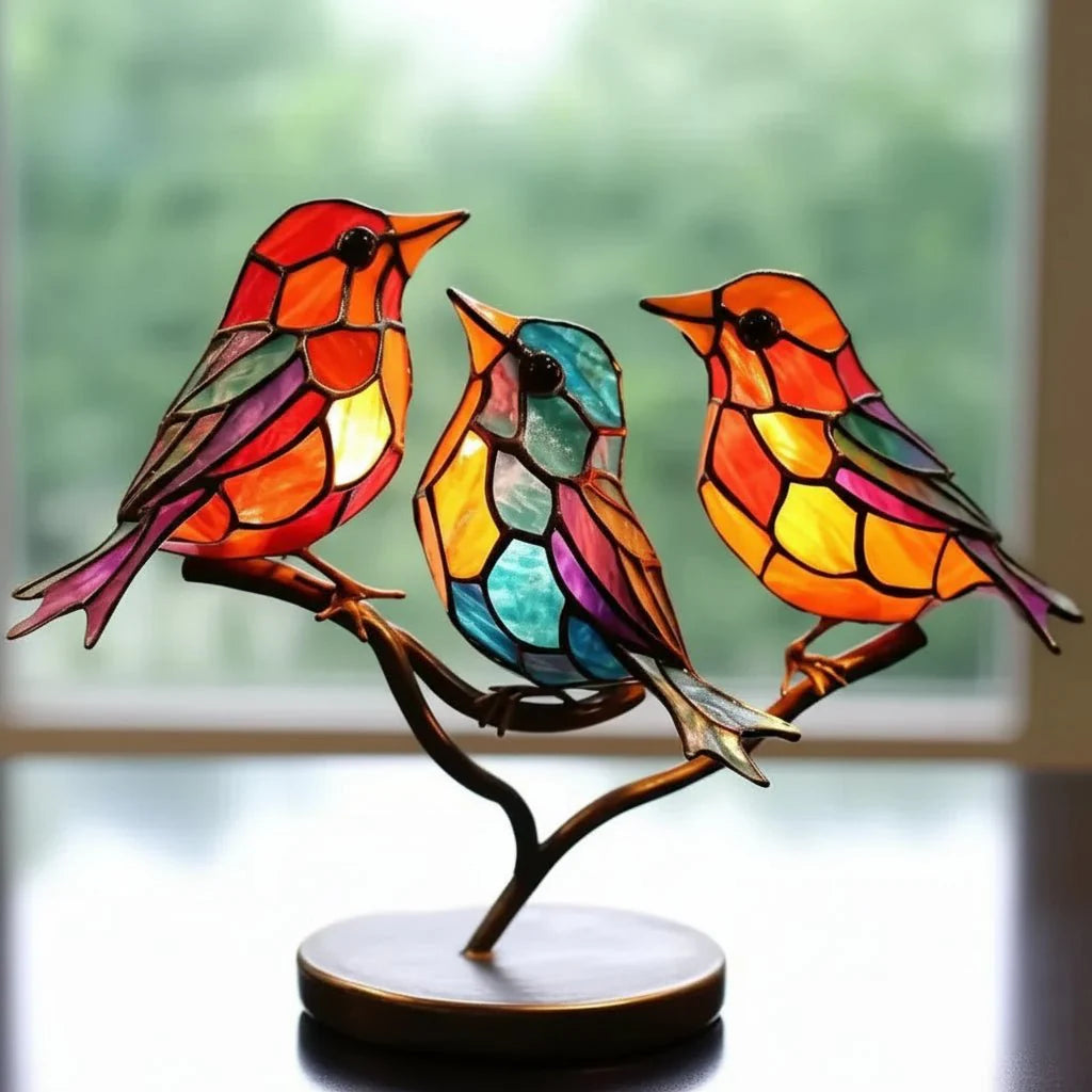 Prism Glass Light-Scattering Window Bird (Ready-To-Hang)