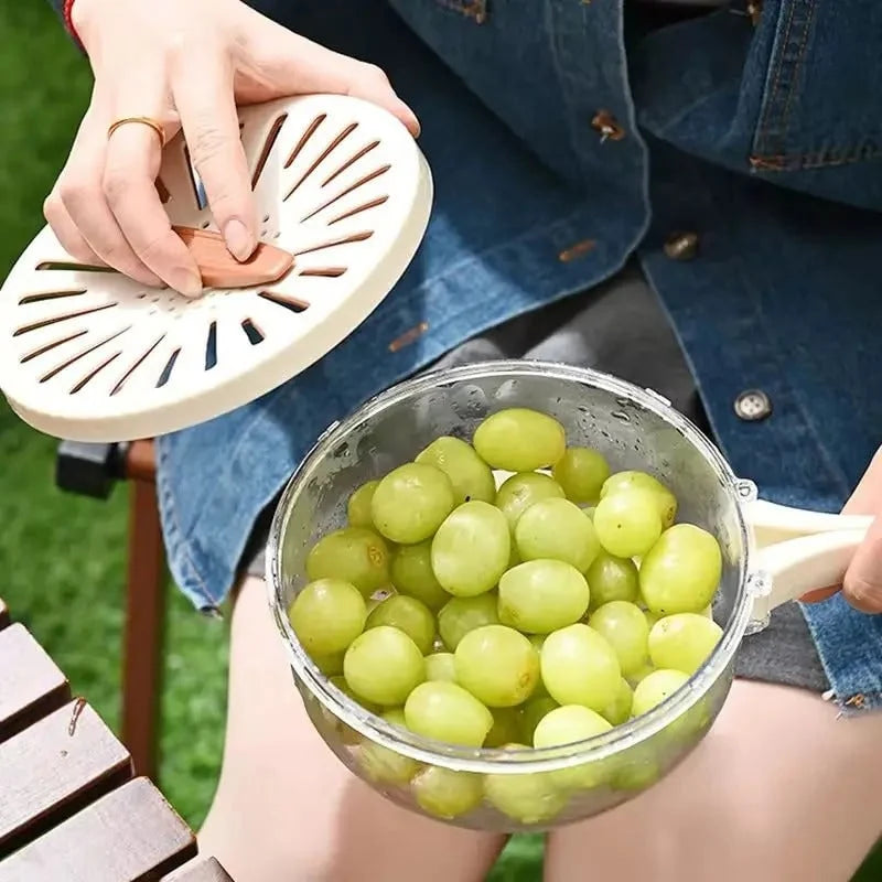 Produce Storage Container Draining Lid & Colander