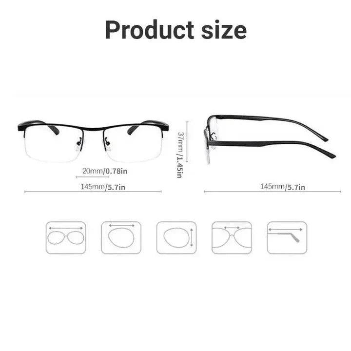 Progressive Reading Glasses Photochromic & Blue Light Filter