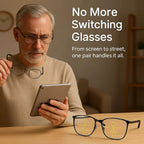 Progressive Reading Glasses Photochromic Blue Light & UV Protection