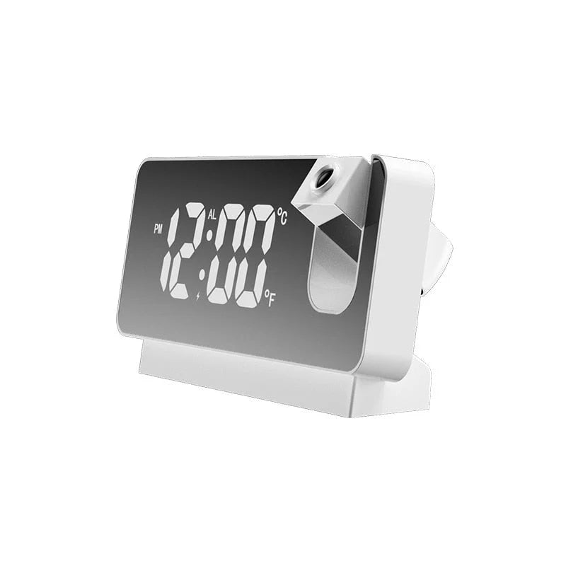 Projection Alarm Clock Rotating 180° Dimmable LED Dual Alarms