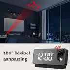 Projection Alarm Clock Rotating 180° Dimmable LED Dual Alarms