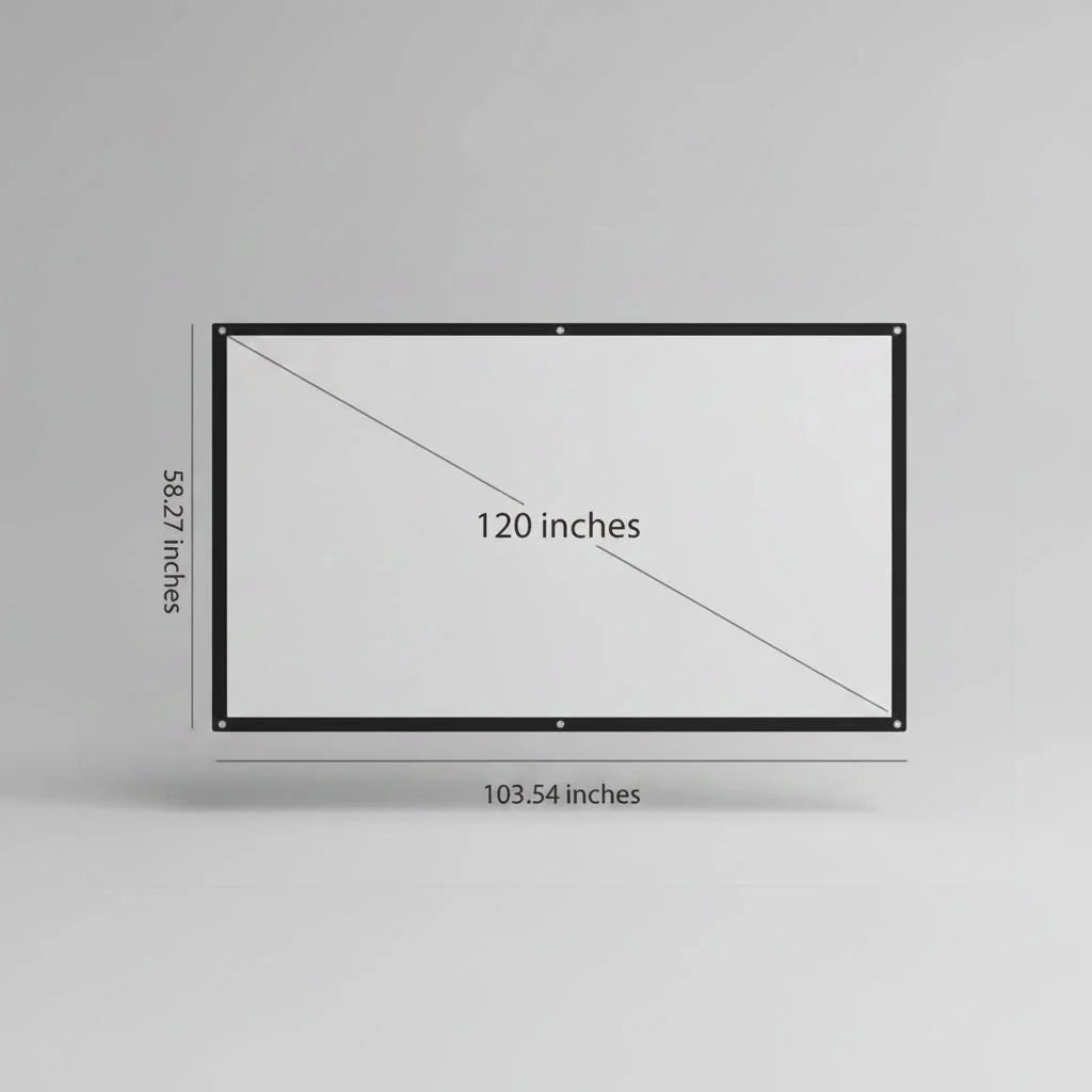 Projector Screen 120 Inch Foldable Fabric Tripod Mount