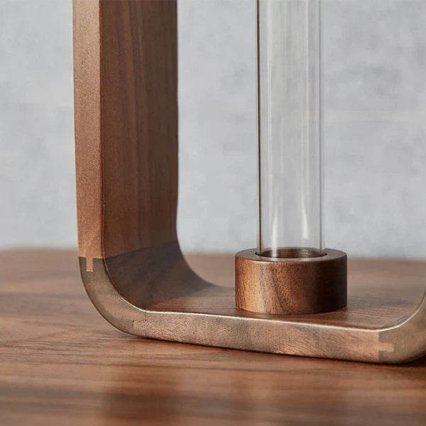 Propagation Vase Transparent Glass Wooden Stand