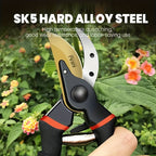 Pruning Shears Reinforced Steel Precision Blade Non-Slip Handle