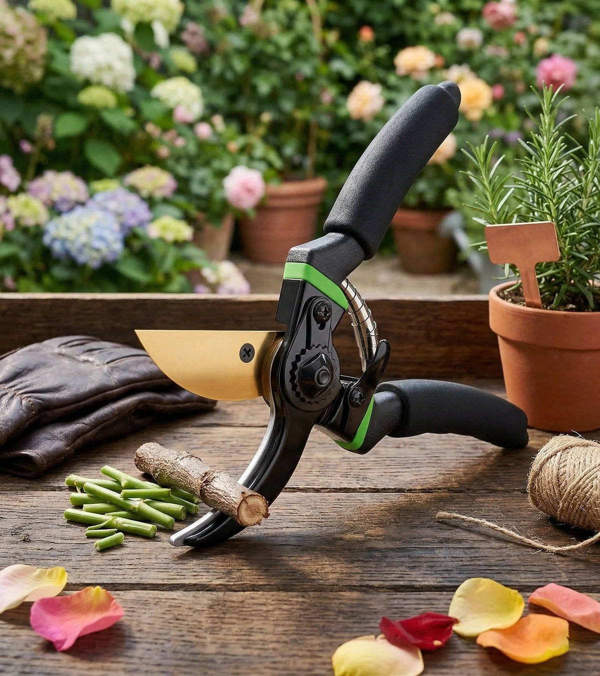 Pruning Shears Titanium-Coated Blade & Ergonomic Non-Slip Handles